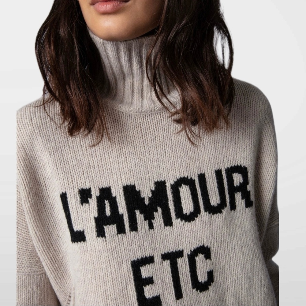 NWT ZADIG AND VOLTAIRE Beige
Merino Wool Alma L'Amour Oversized Sweater Size Sm - Picture 2 of 10